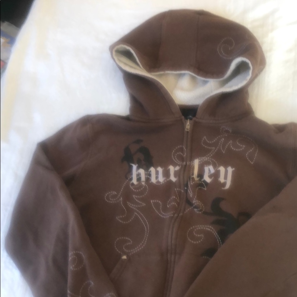 Hurley Zip Hoody- Embroidered- well broken in - XL